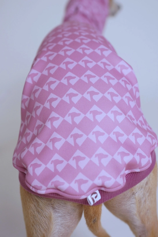 detal wzoru w  różowe charcie głowy