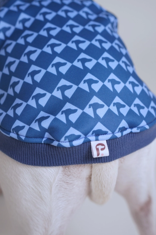 detal wzoru w  niebieskie charcie głowy